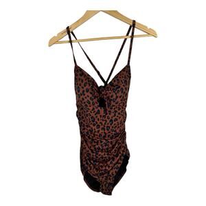 Dreamsuit Swimsuit Leopard Keyhole Onepiece Rouched Size 12‎ Slimming Shapewear